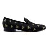 Menswear Favourbrook Slippers | Black Bees Silk & Leather Slippers