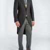 Menswear Favourbrook Morning Coats | Black Windsor Herringbone Wool Morning Coat