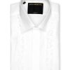 Menswear Favourbrook Shirts | White Poplin Cotton Single Frill Shirt Dress Shirt