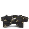 Menswear Favourbrook Bow Ties & Cummerbunds | Black Gold Bees Silk Large Party Bow Tie