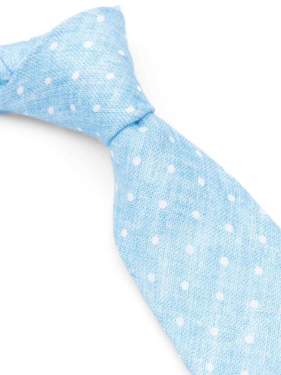 Menswear Favourbrook Ties | Sky Blue Spot Milford Tie