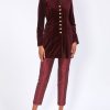 Womenswear Favourbrook Jackets & Coats | Camden Jacket Burgundy Plain Cotton Velvet