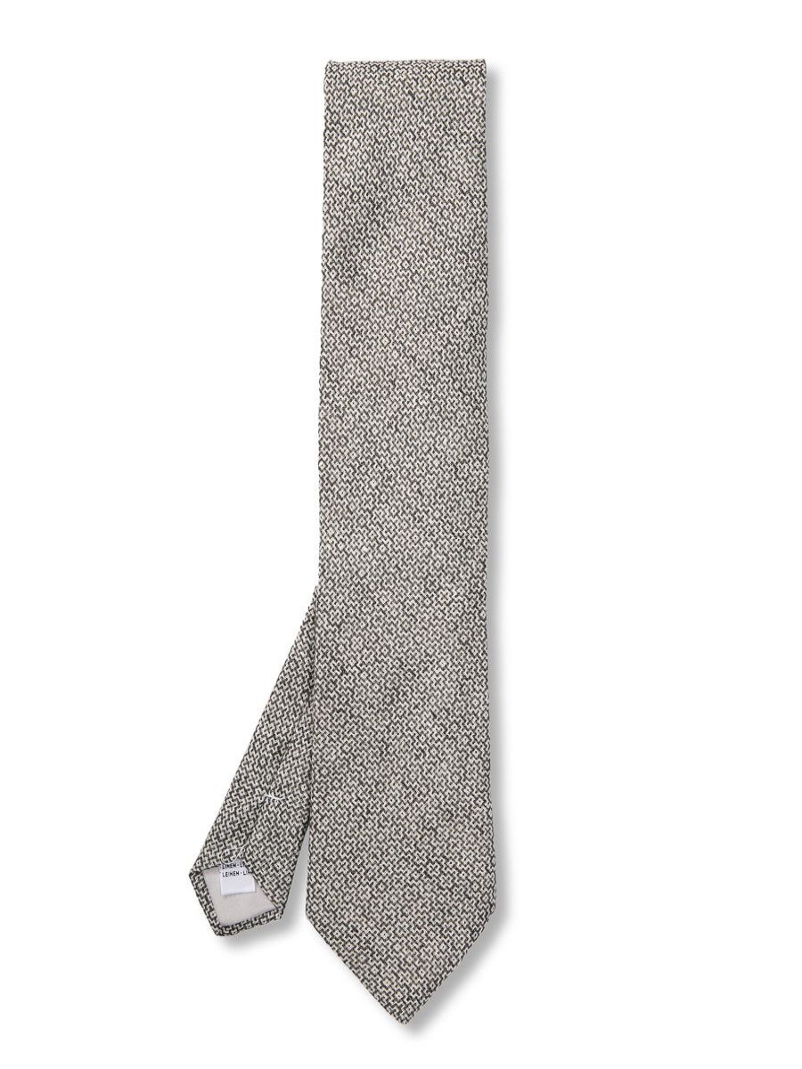 Menswear Favourbrook Ties | Charcoal Culcross Linen Tie