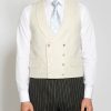 Menswear Favourbrook Waistcoats | Ivory Randwick Double Breasted 8 Button Shawl Lapel Piped Waistcoat - Ascot