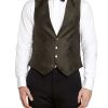 Menswear Favourbrook Waistcoats | Olive Botanics Silk Single Breasted 4 Button Waistcoat