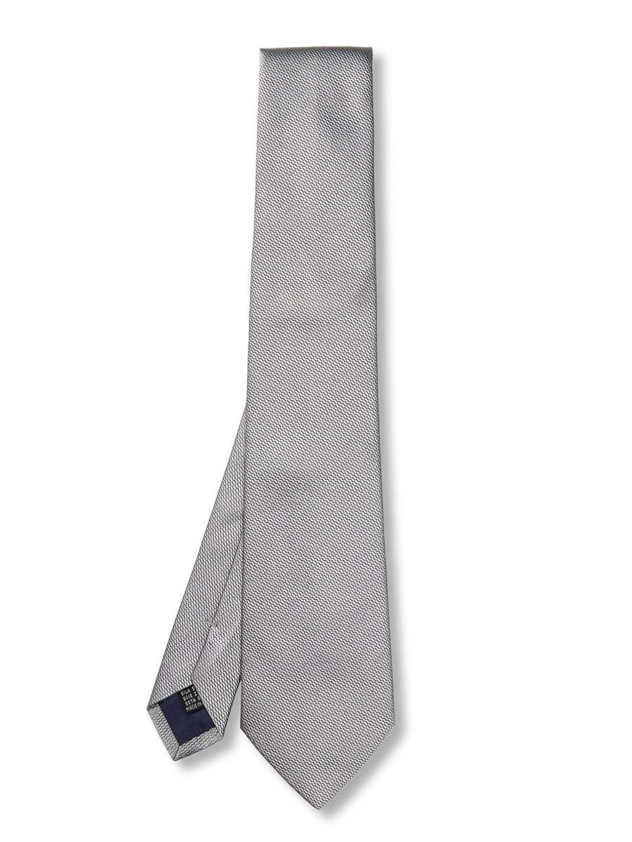 Menswear Favourbrook Ties | Silver Woven Silk Tie