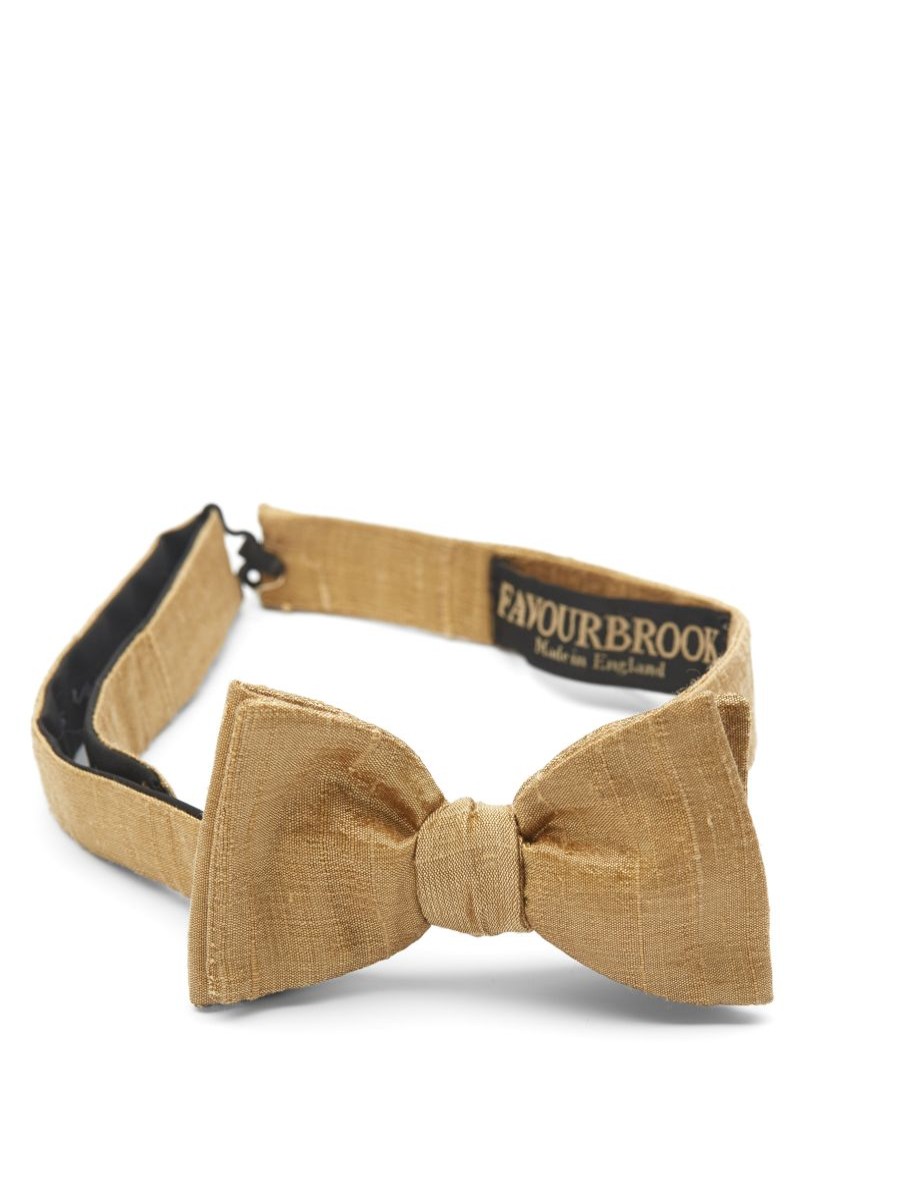 Menswear Favourbrook Bow Ties & Cummerbunds | Honey Douppion Silk Bow Tie