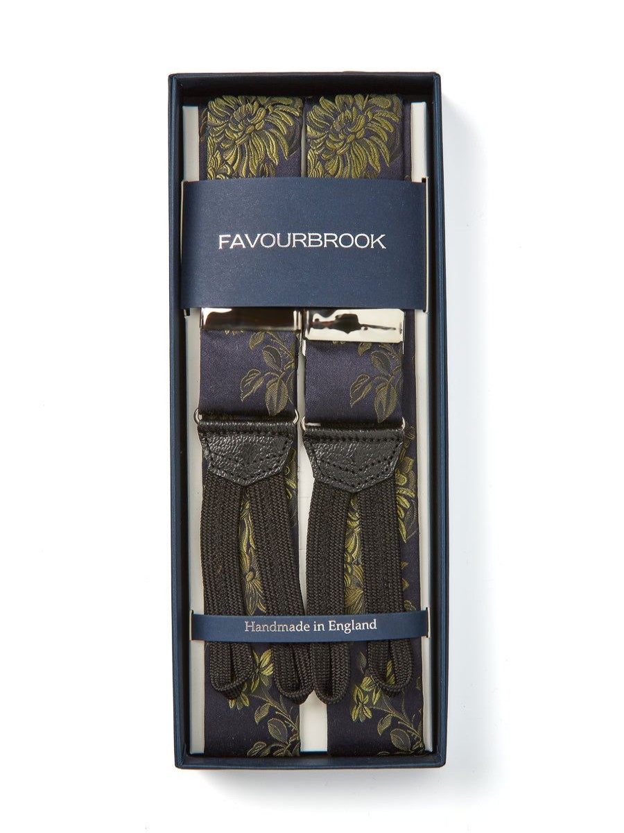 Menswear Favourbrook Braces | Olive Bourgainville Silk Braces