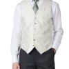 Menswear Favourbrook Waistcoats | Ivory Botanics Silk Single Breasted 6 Button Waistcoat