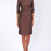 Womenswear Favourbrook Dresses | Serena Straight Dress Taramind Plain Connaught Silk