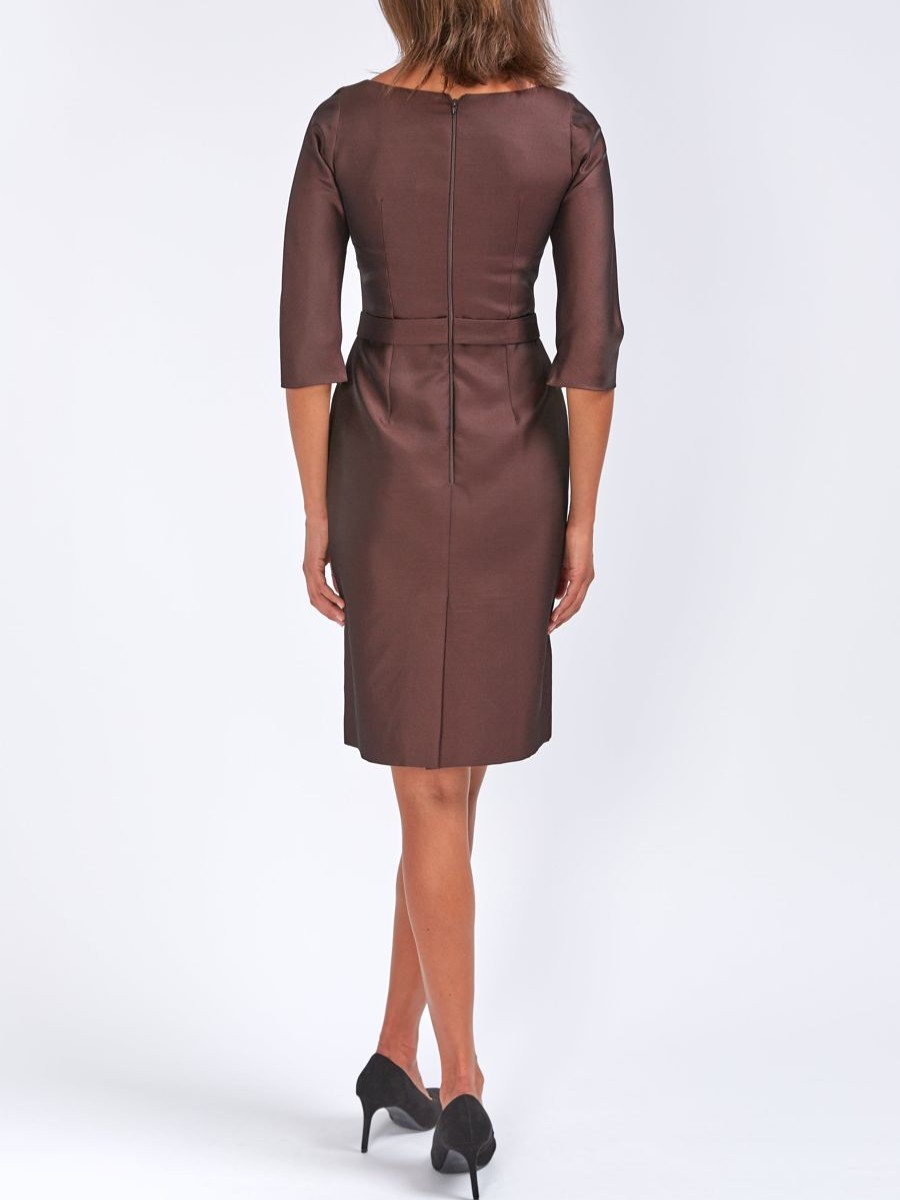 Womenswear Favourbrook Dresses | Serena Straight Dress Taramind Plain Connaught Silk