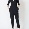 Womenswear Favourbrook Trousers & Jumpsuits | Tailored Jumpsuit Black Plain Crepe