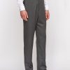 Menswear Favourbrook Trousers | Grey Norfolk Herringbone High Waisted Flat Front Trousers