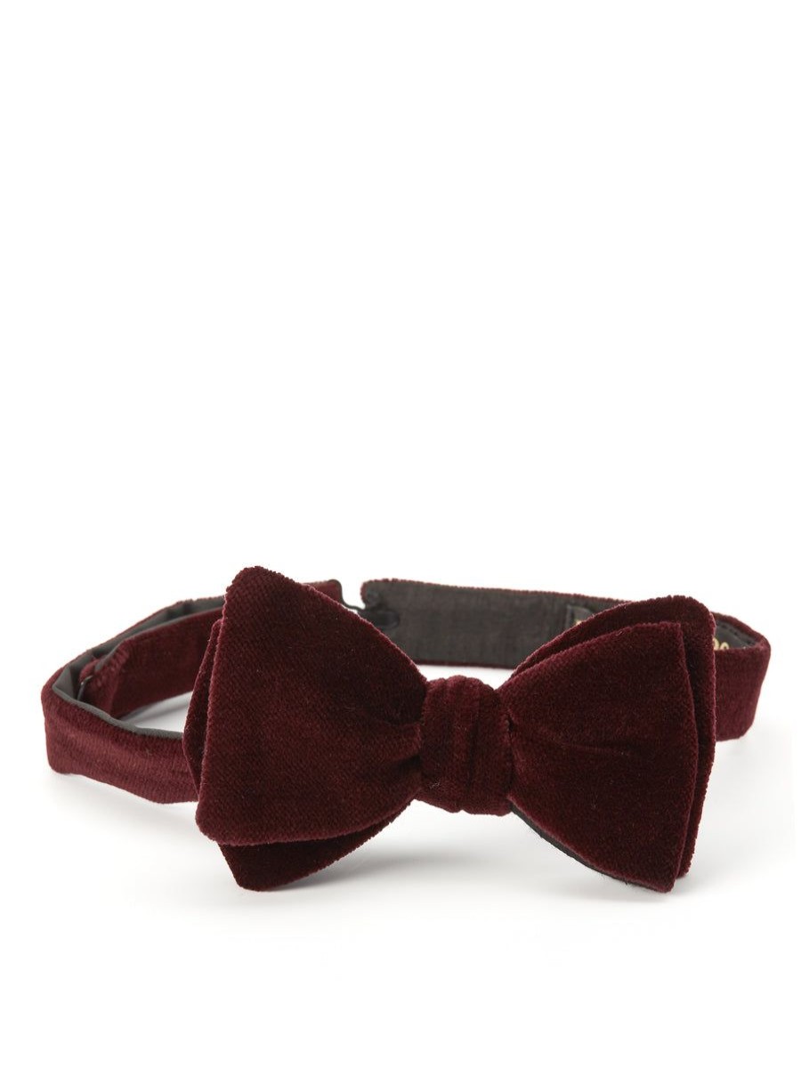 Menswear Favourbrook Bow Ties & Cummerbunds | Burgundy Velvet Bow Tie