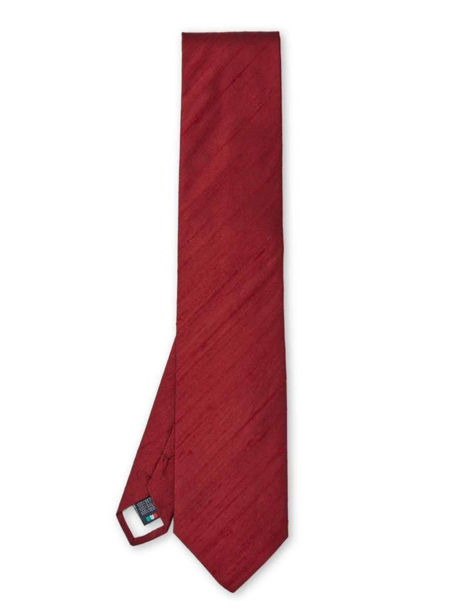 Menswear Favourbrook Ties | Burgundy Silk Douppion Tie