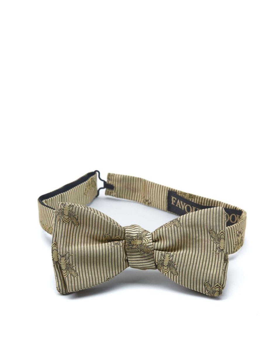 Menswear Favourbrook Bow Ties & Cummerbunds | Gold Bees Silk Bow Tie