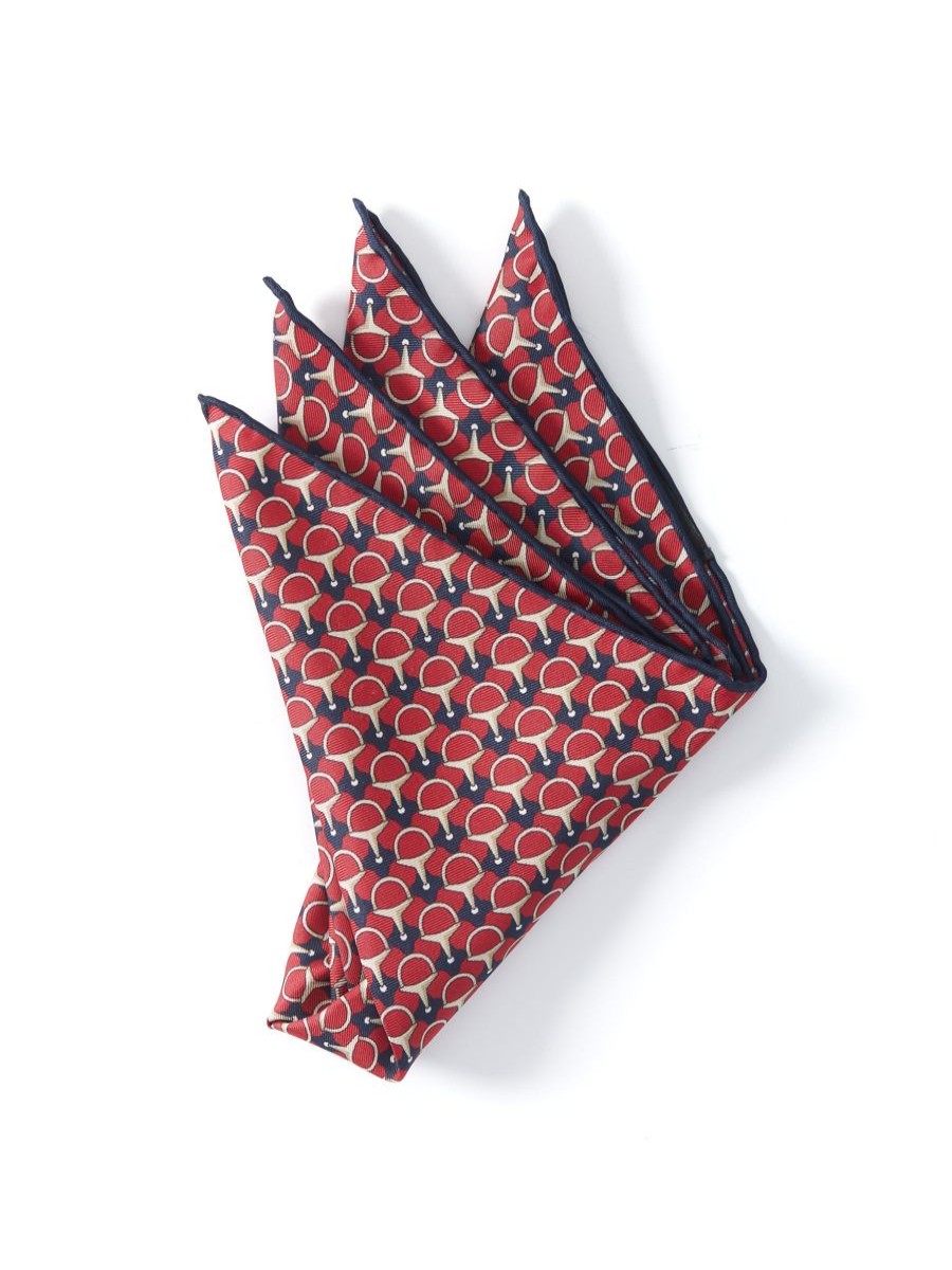 Menswear Favourbrook Pocket Squares | Red Stirrup Handkerchief