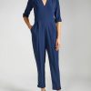 Womenswear Favourbrook Trousers & Jumpsuits | Tailored Jumpsuit Navy Heavy Crepe