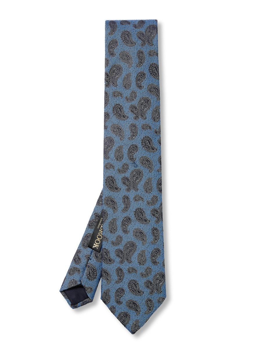 Menswear Favourbrook Ties | Cobalt Durlston Paisley Silk/Wool Tie