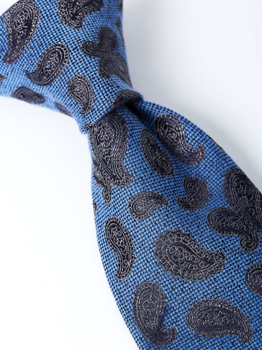 Menswear Favourbrook Ties | Cobalt Durlston Paisley Silk/Wool Tie