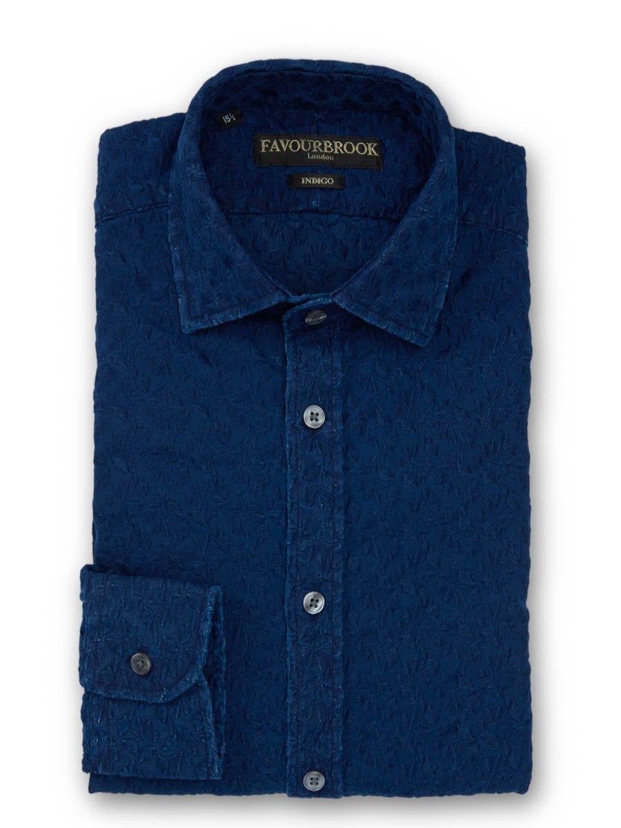 Menswear Favourbrook Shirts | Navy Alaric Helford Shirt