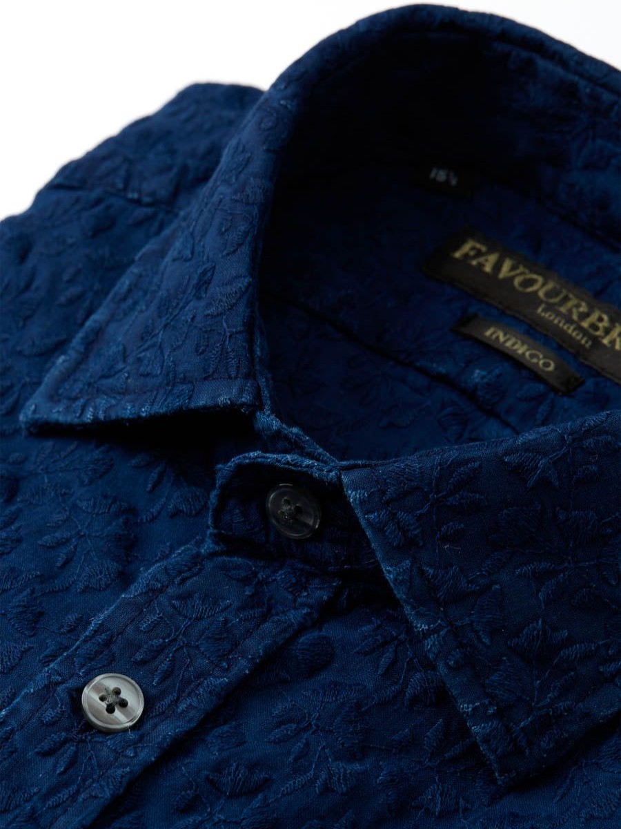 Menswear Favourbrook Shirts | Navy Alaric Helford Shirt