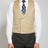 Menswear Favourbrook Waistcoats | Dukes Beige Double Breasted 8 Button Shawl Lapel Waistcoat