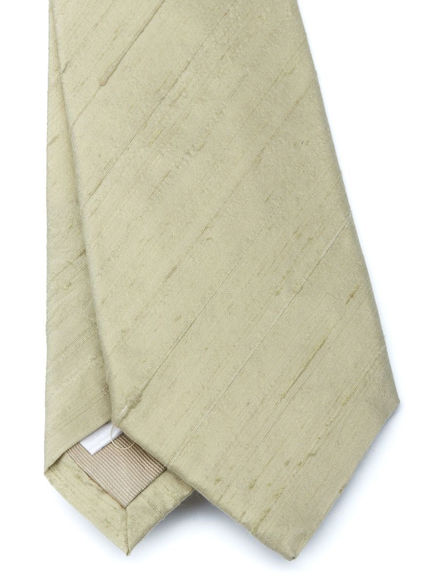 Menswear Favourbrook Ties | Olive Douppion Silk Tie