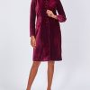 Womenswear Favourbrook Jackets & Coats | Soho Coat Burgundy Embossed Velvet