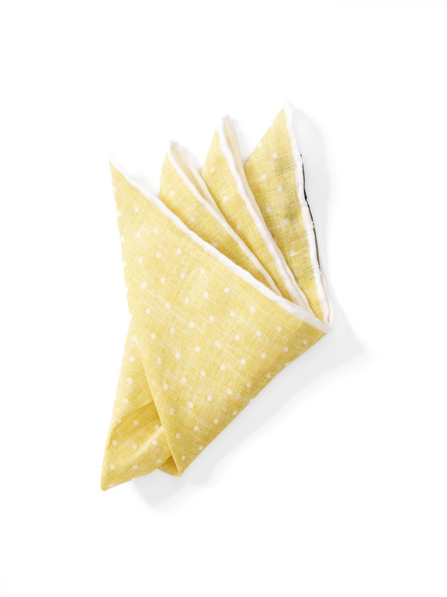 Menswear Favourbrook Pocket Squares | Yellow Spot Milford Handkerchief