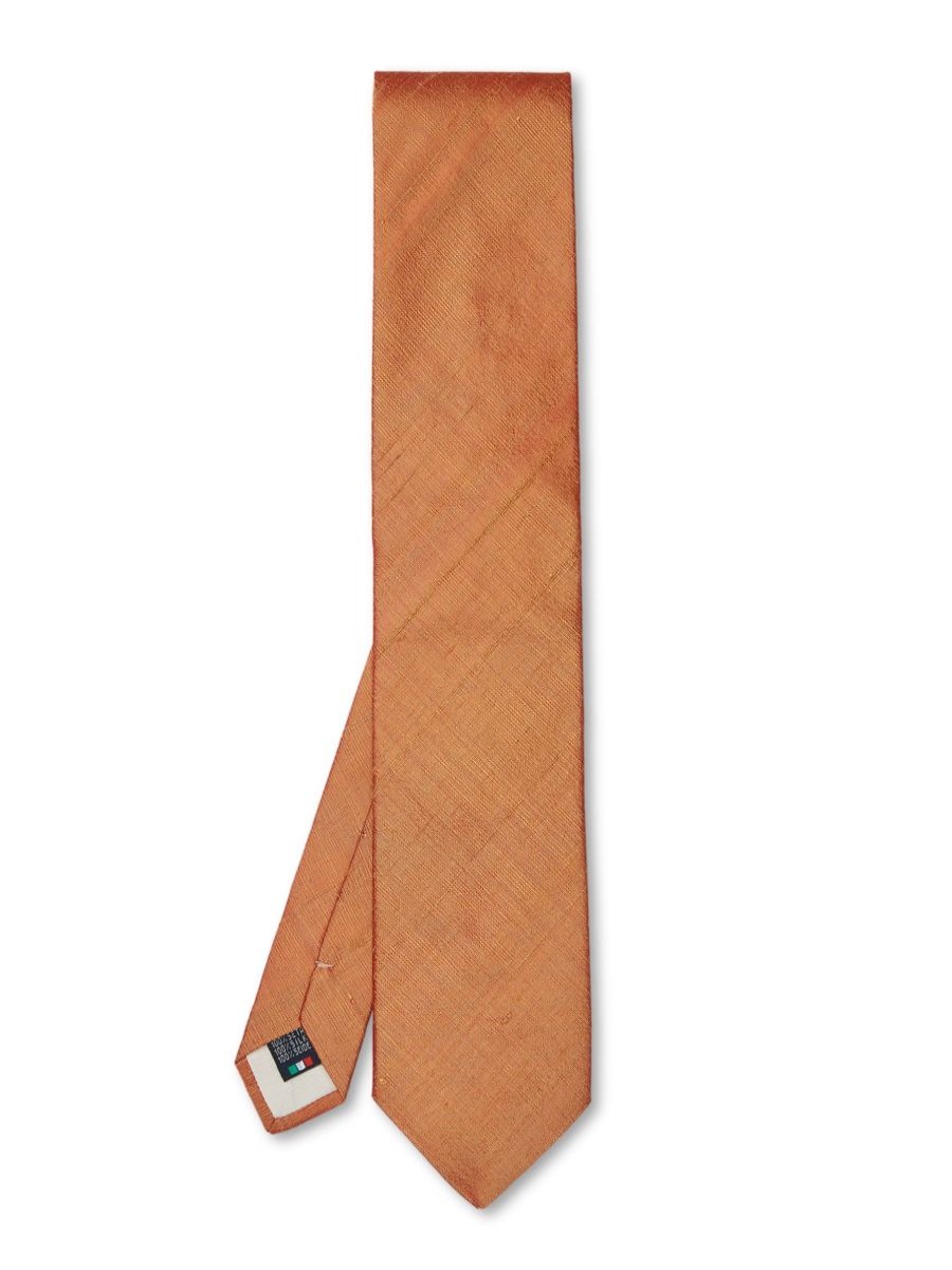 Menswear Favourbrook Ties | Paprika Douppion Silk Tie