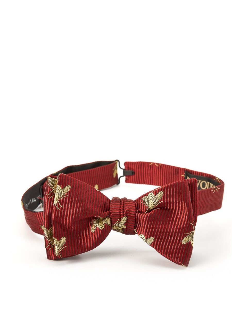 Menswear Favourbrook Bow Ties & Cummerbunds | Red Gold Bees Silk Bow Tie