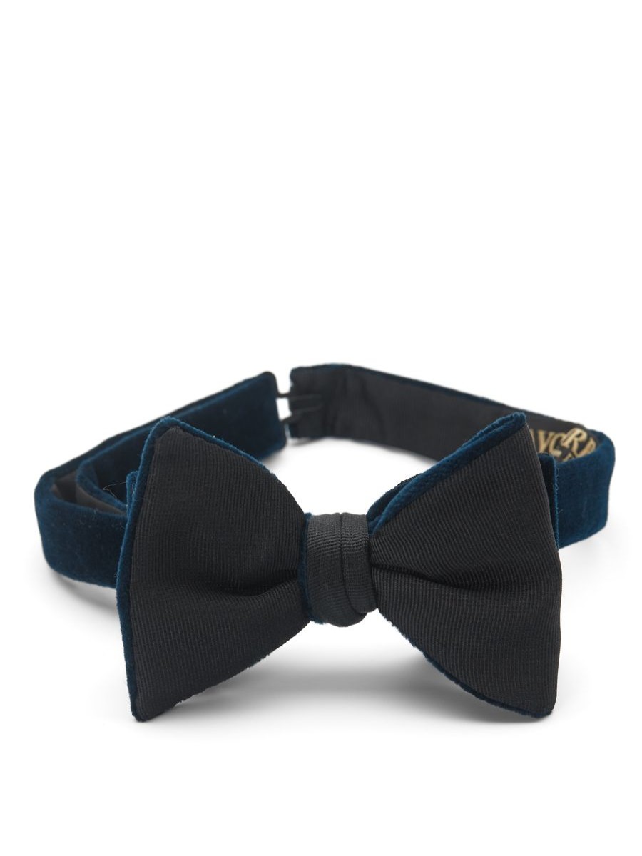 Menswear Favourbrook Bow Ties & Cummerbunds | Sapphire Blue Velvet Large Party Bow Tie