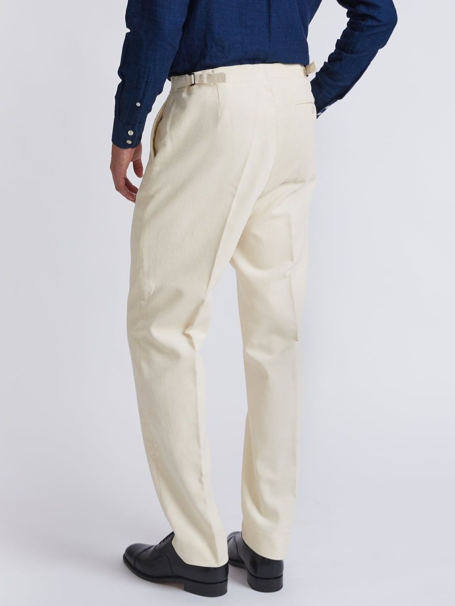 Menswear Favourbrook Suits | Cream Cord Dress Trouser