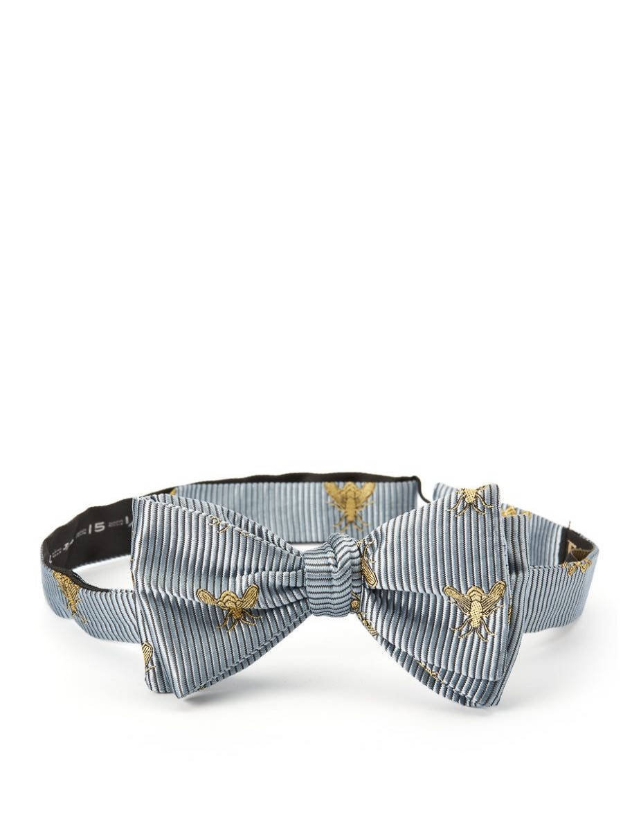 Menswear Favourbrook Bow Ties & Cummerbunds | Powder Blue Gold Bees Silk Bow Tie