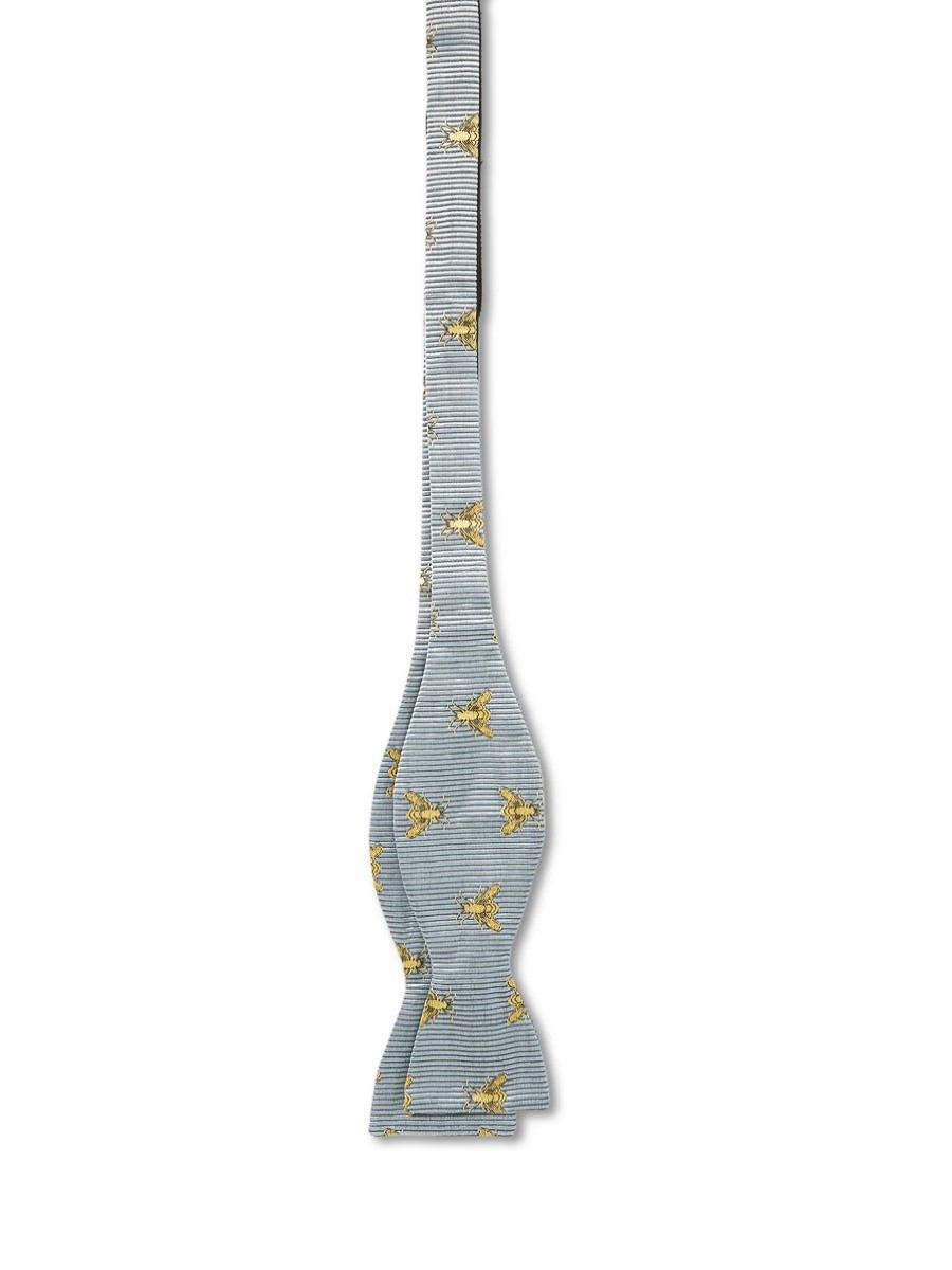 Menswear Favourbrook Bow Ties & Cummerbunds | Powder Blue Gold Bees Silk Bow Tie