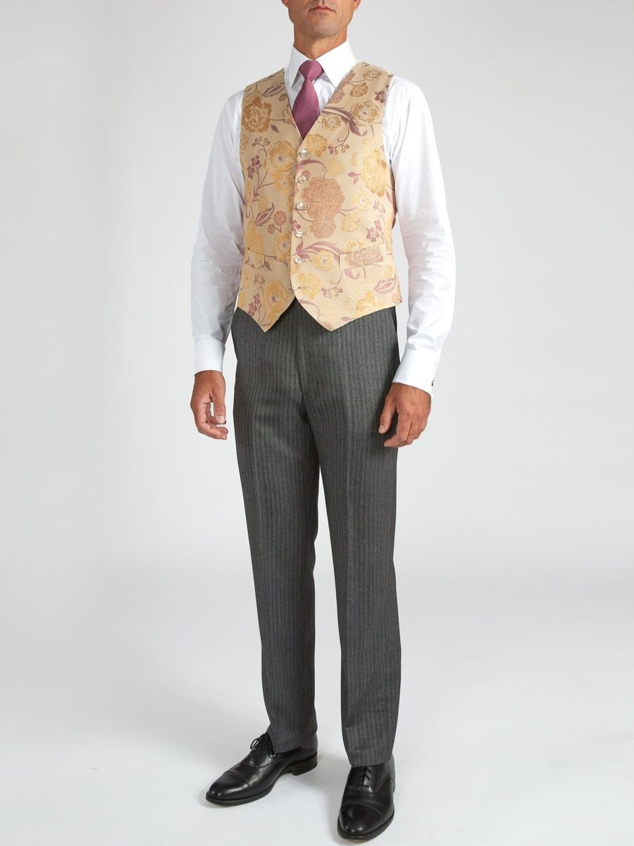 Menswear Favourbrook Waistcoats | Gold Winnington Silk Wool Single Breasted 6 Button Waistcoat