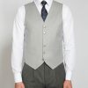 Menswear Favourbrook Waistcoats | Grey Gabardine Wool Single Breasted 6 Button Waistcoat