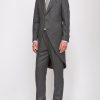 Menswear Favourbrook Morning Coats | Grey Norfolk Herringbone Wool Morning Coat