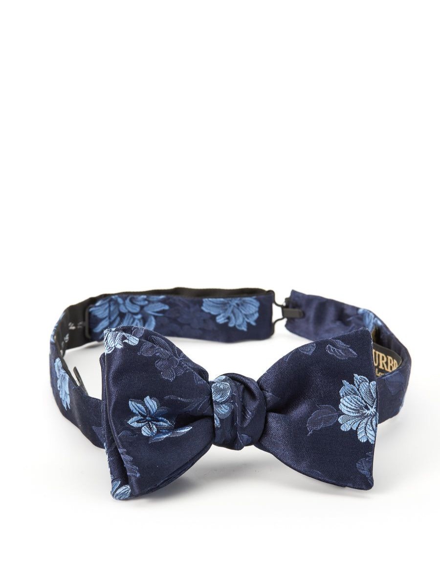 Menswear Favourbrook Bow Ties & Cummerbunds | Blue Bourgainville Silk Bow Tie