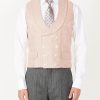 Menswear Favourbrook Waistcoats | Coral Culcross Linen Double Breasted 8 Button Shawl Lapel Waistcoat