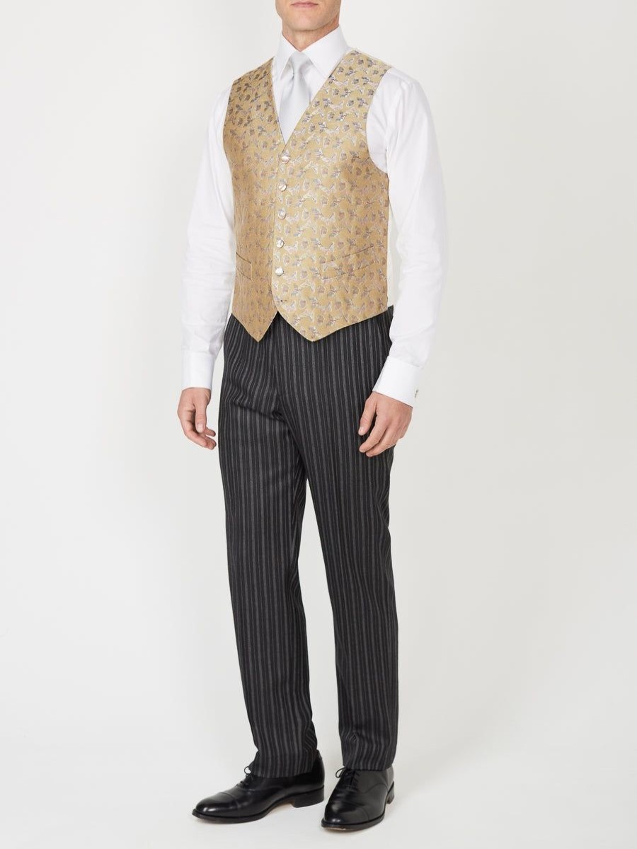 Menswear Favourbrook Waistcoats | Victoria Champagne Single Breasted 6 Button Waistcoat