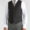 Menswear Favourbrook Waistcoats | Black Gabardine Wool Single Breasted 6 Button Waistcoat