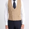 Menswear Favourbrook Waistcoats | Beige Gabardine Wool Double Breasted 8 Button Shawl Lapel Waistcoat