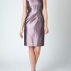 Womenswear Favourbrook Dresses | Josephine Dress Dusky Pink Reverse Plain Silk Shantung