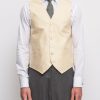 Menswear Favourbrook Waistcoats | Champagne Romanoff Silk Single Breasted 6 Button Waistcoat