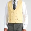 Menswear Favourbrook Waistcoats | Yellow Gabardine Wool Double Breasted 8 Button Shawl Lapel Waistcoat