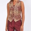 Menswear Favourbrook Waistcoats | Waistcoat Single-Breasted Bronze Pansy Silk Velvet