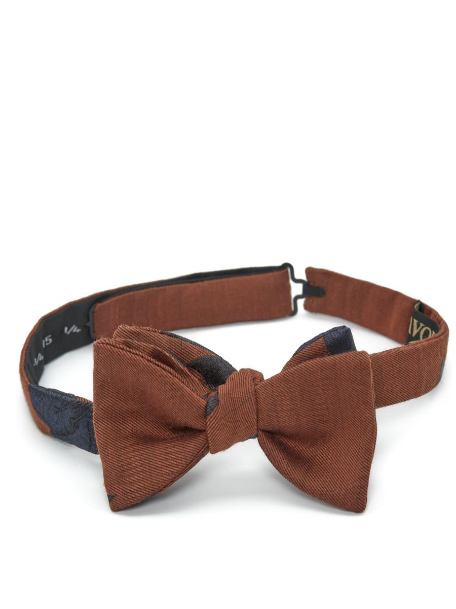 Menswear Favourbrook Bow Ties & Cummerbunds | Rust Grantham Silk Bow Tie