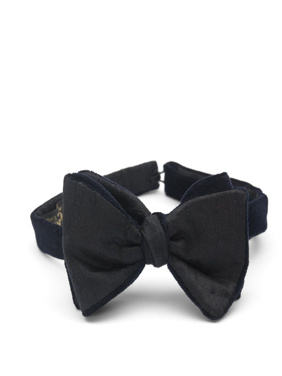 Menswear Favourbrook Bow Ties & Cummerbunds | Navy Velvet Large Party Bow Tie